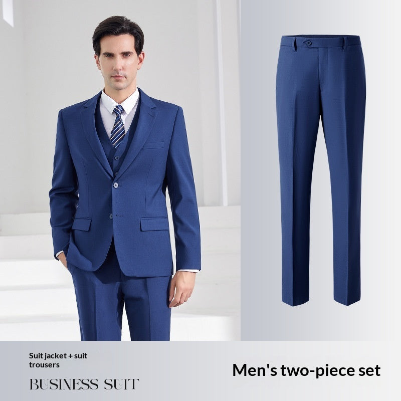 Smog Blue Men's Business Formal Wear Professional Attire Suit