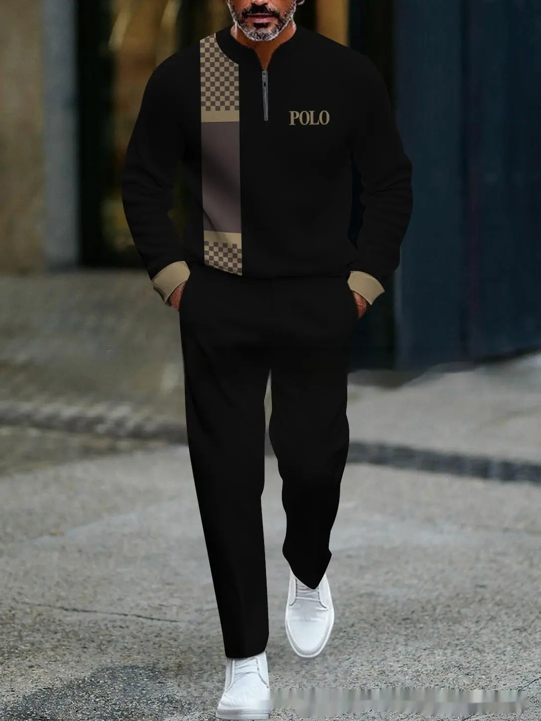 Casual Fashion Men's Long-Sleeve Pants Set Raven’s Echo Hoodie