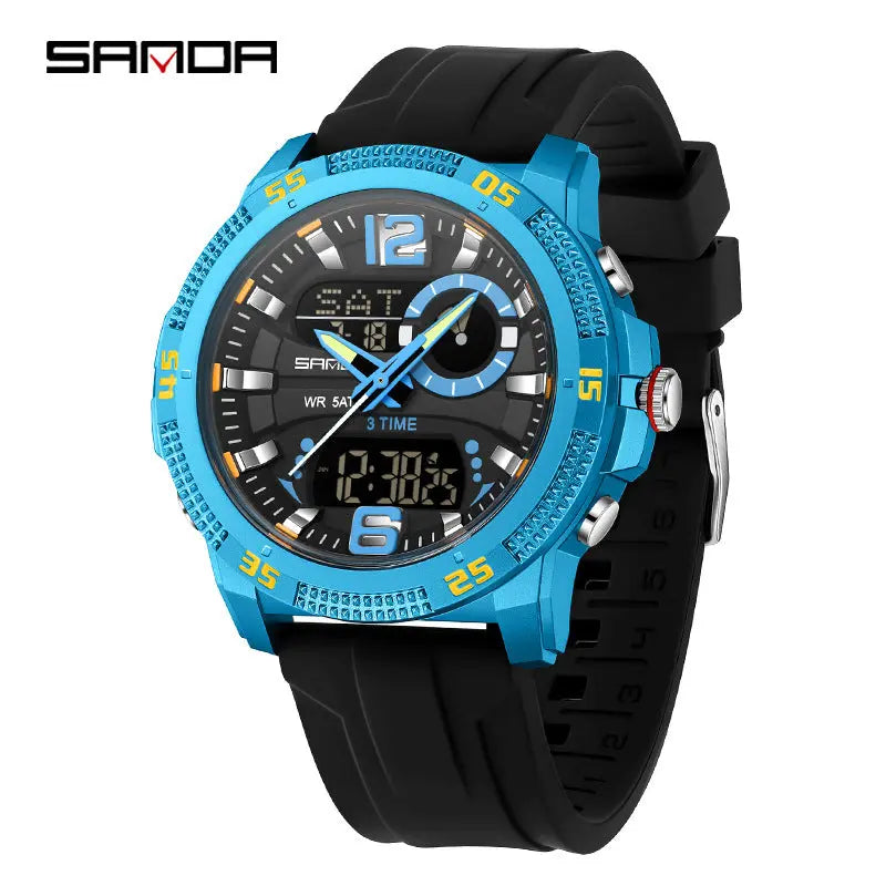 SANDA Mens Electronic Watch Youth Alarm Clock Luminous Sporty Raven’s Echo Hoodie
