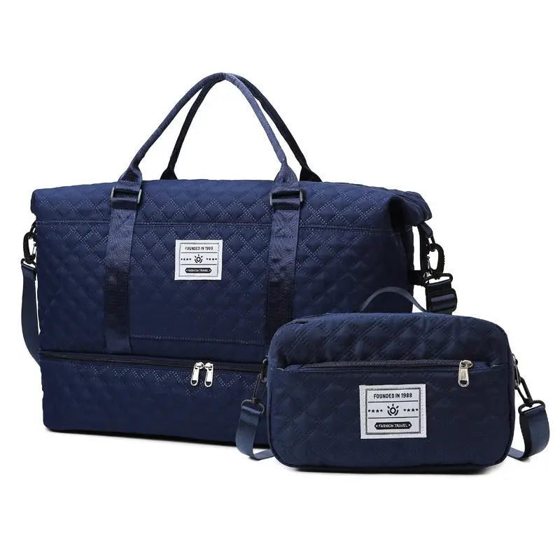 Large-Capacity Quilted Embroidered Thread Handle Crossbody Storage Travel Bag Raven’s Echo Hoodie