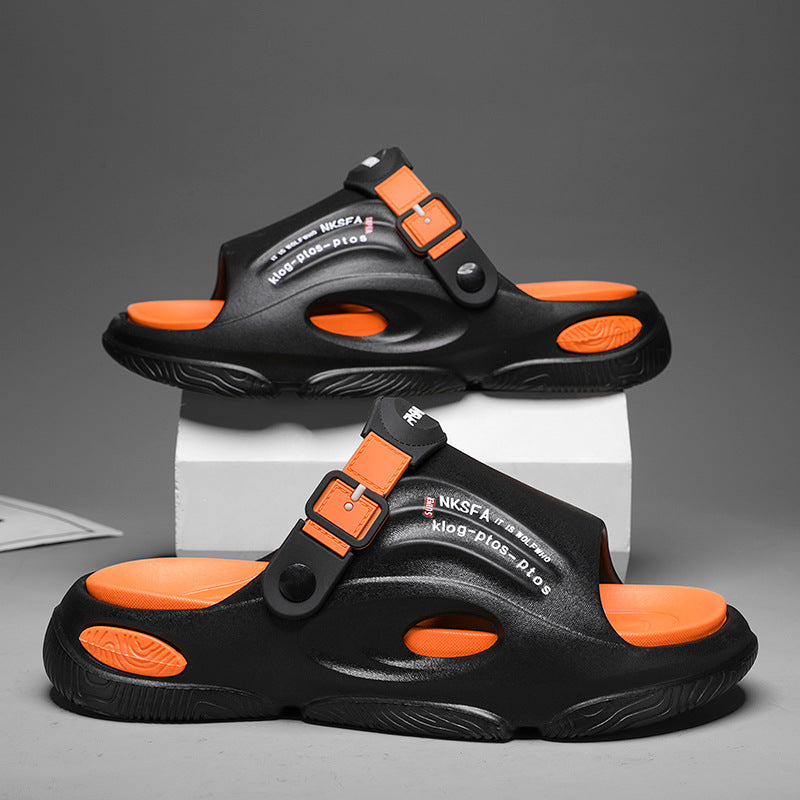 Mens Summer Outdoor Slippers With A Non-slip Step-on-poop Feel