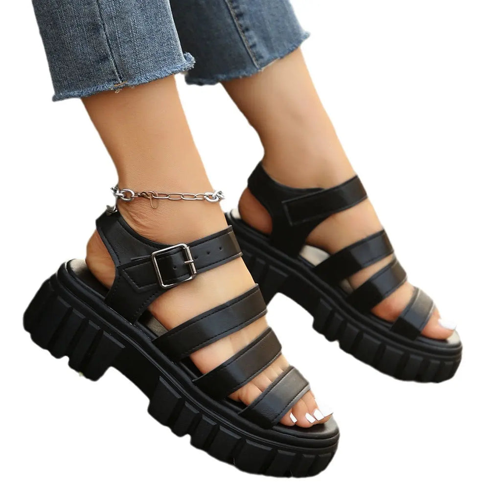 Platform-sole Casual Thick-soled Womens Plus-size Sandals Raven’s Echo Hoodie