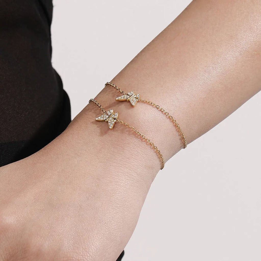 Full-diamond Butterfly Clavicle Necklace And Bracelet Raven’s Echo Hoodie