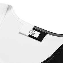 Load image into Gallery viewer, &quot;Stylish black and white dress for summer parties, weddings, or evening events.&quot;
