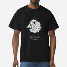 Load image into Gallery viewer, &quot;Urban black t-shirt featuring a bold white graphic for men &quot;
