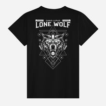 Load image into Gallery viewer,  Eco-conscious plastic-free cotton shirt with lone wolf design
