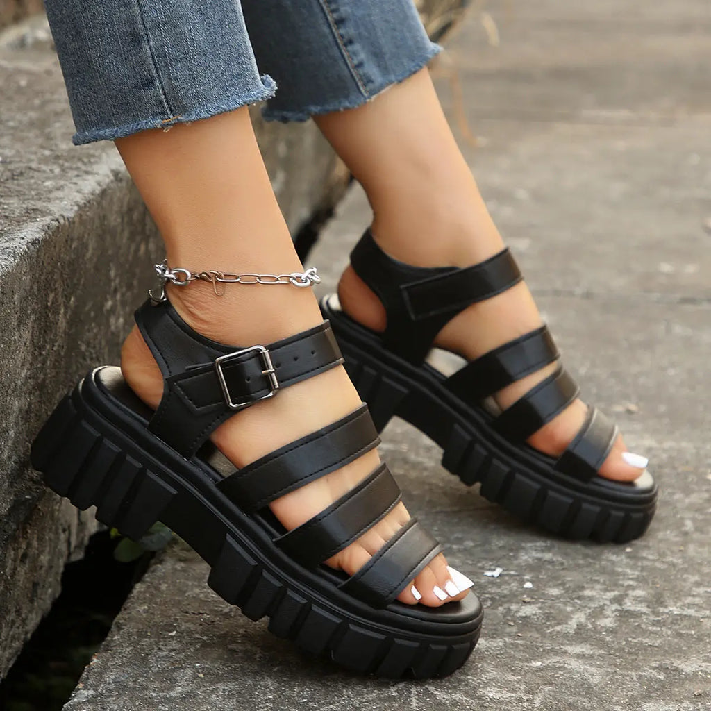 Platform-sole Casual Thick-soled Womens Plus-size Sandals Raven’s Echo Hoodie
