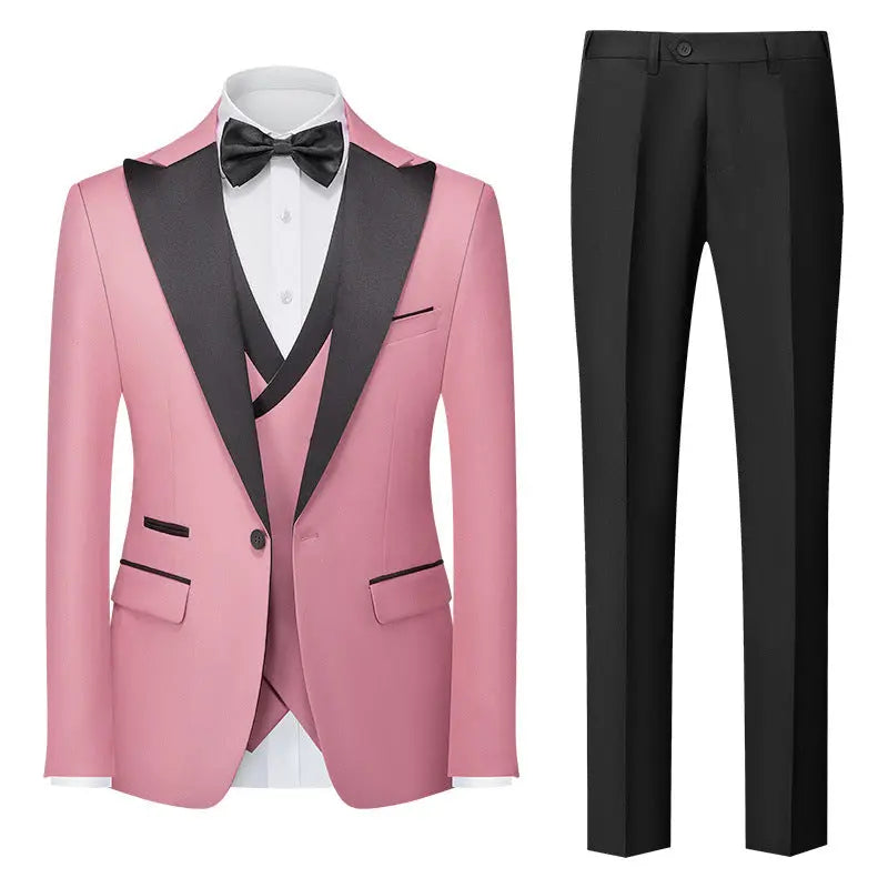 Korean-style Slim-fit Three-piece Suit Set Raven’s Echo Hoodie
