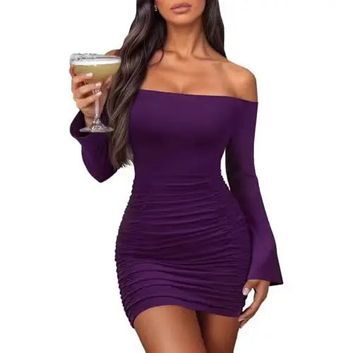 Hip-hugging Pleated Solid Color Dress Raven’s Echo Hoodie