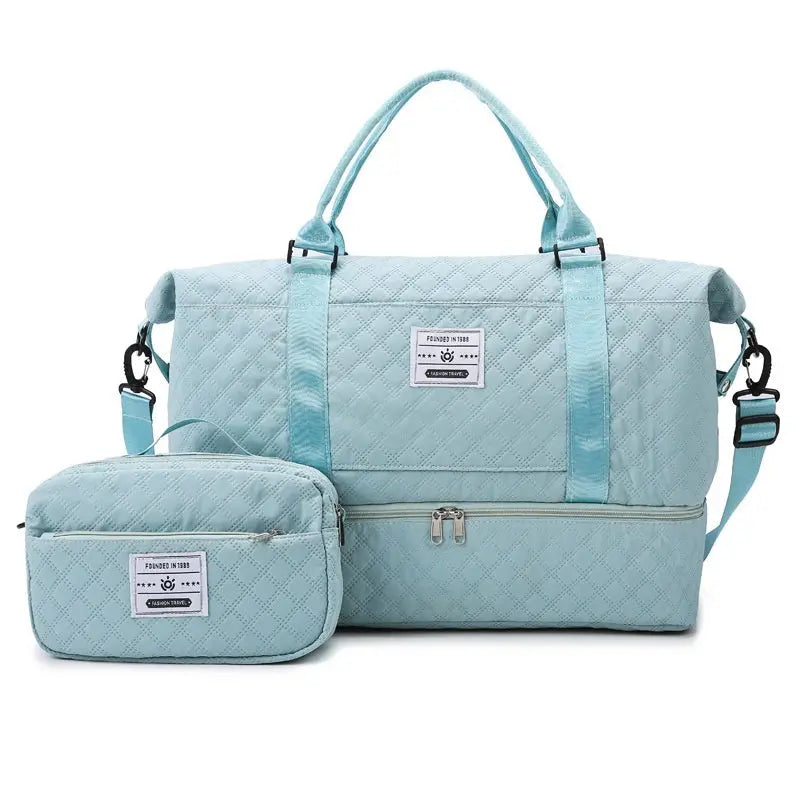 Large-Capacity Quilted Embroidered Thread Handle Crossbody Storage Travel Bag Raven’s Echo Hoodie