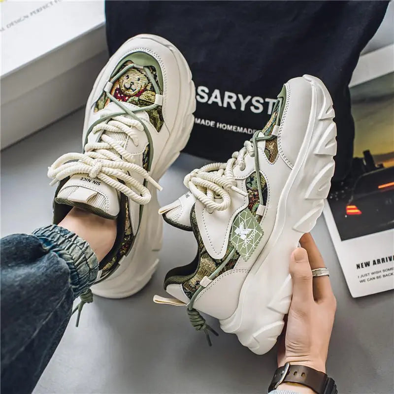 Mens Trendy Breathable Lightweight Chunky Sneakers Raven’s Echo Hoodie