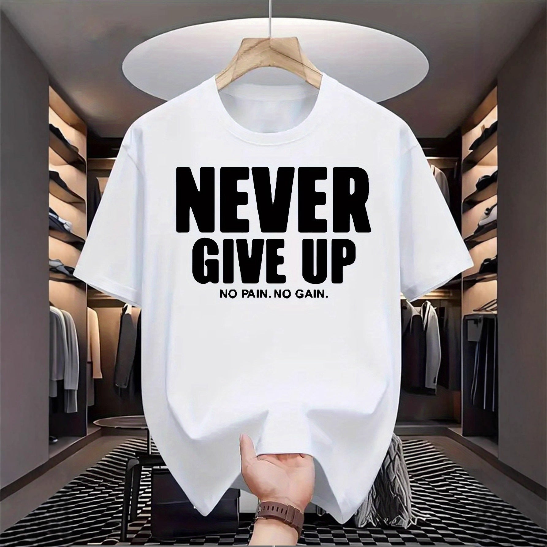 Casual Letter-print Crew-neck Versatile Short-sleeve Top