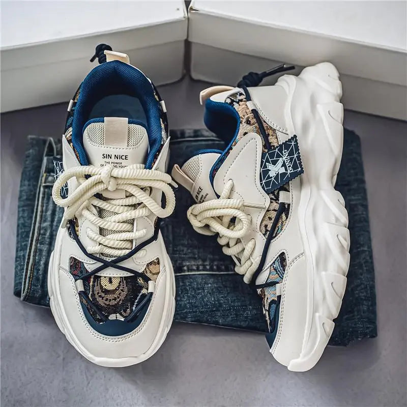 Mens Trendy Breathable Lightweight Chunky Sneakers Raven’s Echo Hoodie