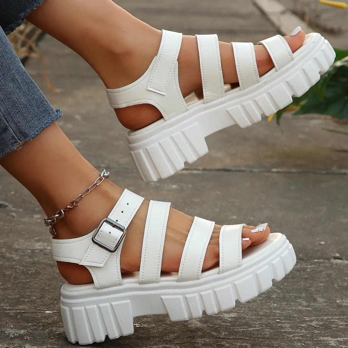 Platform-sole Casual Thick-soled Womens Plus-size Sandals Raven’s Echo Hoodie