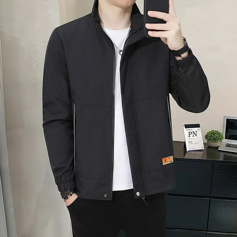Casual Jacket With Stand Collar Autumn Style For Men Raven’s Echo Hoodie