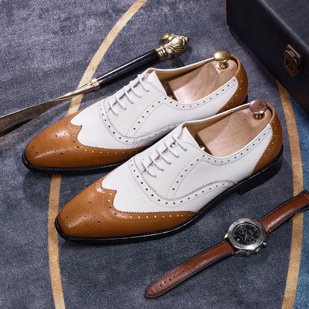 European And American Men's Brogues For Business And Casual Wear With Pointed Toes Raven’s Echo Hoodie