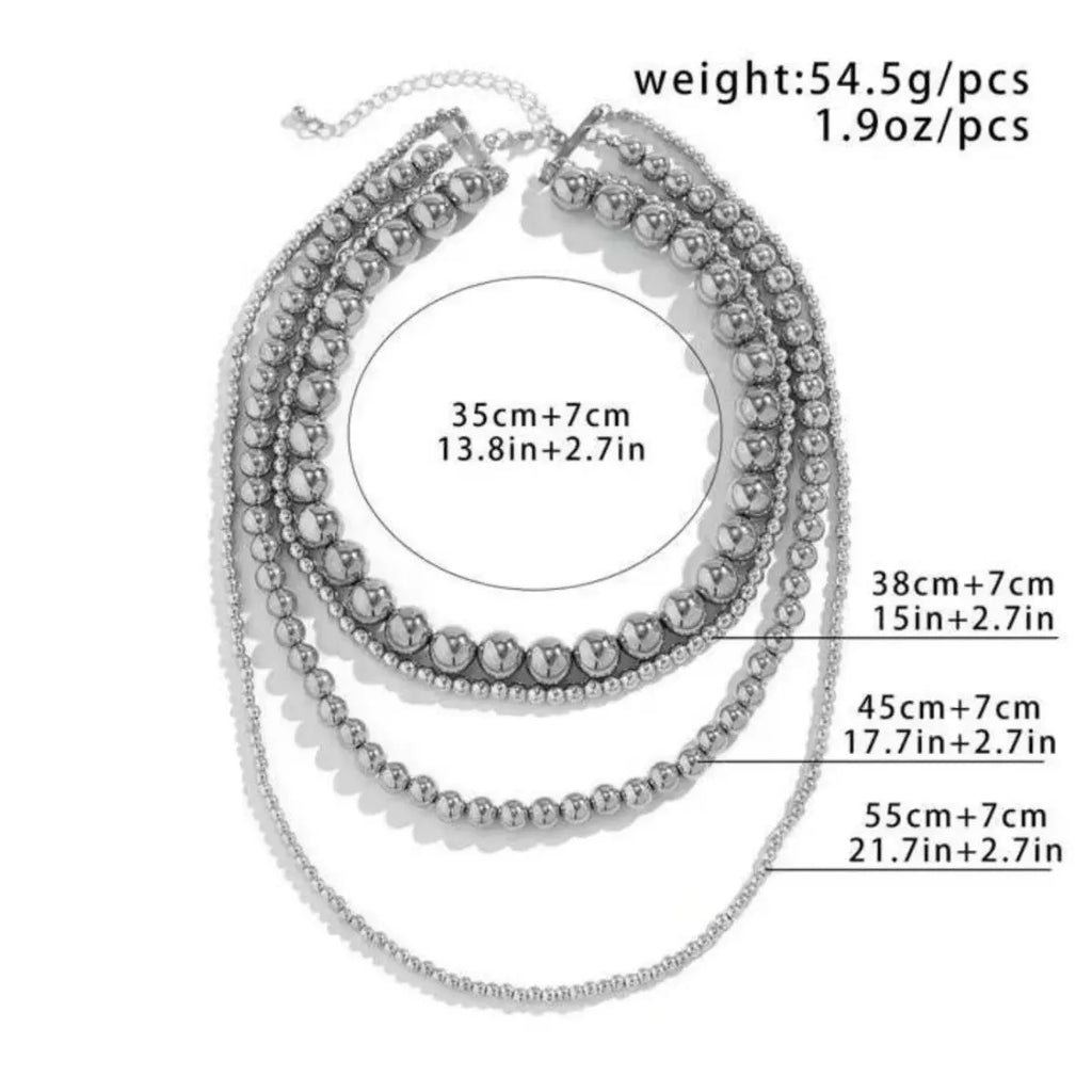 Exaggerated Cyber-style Multi-layered Bead Stackable Necklace Raven’s Echo Hoodie
