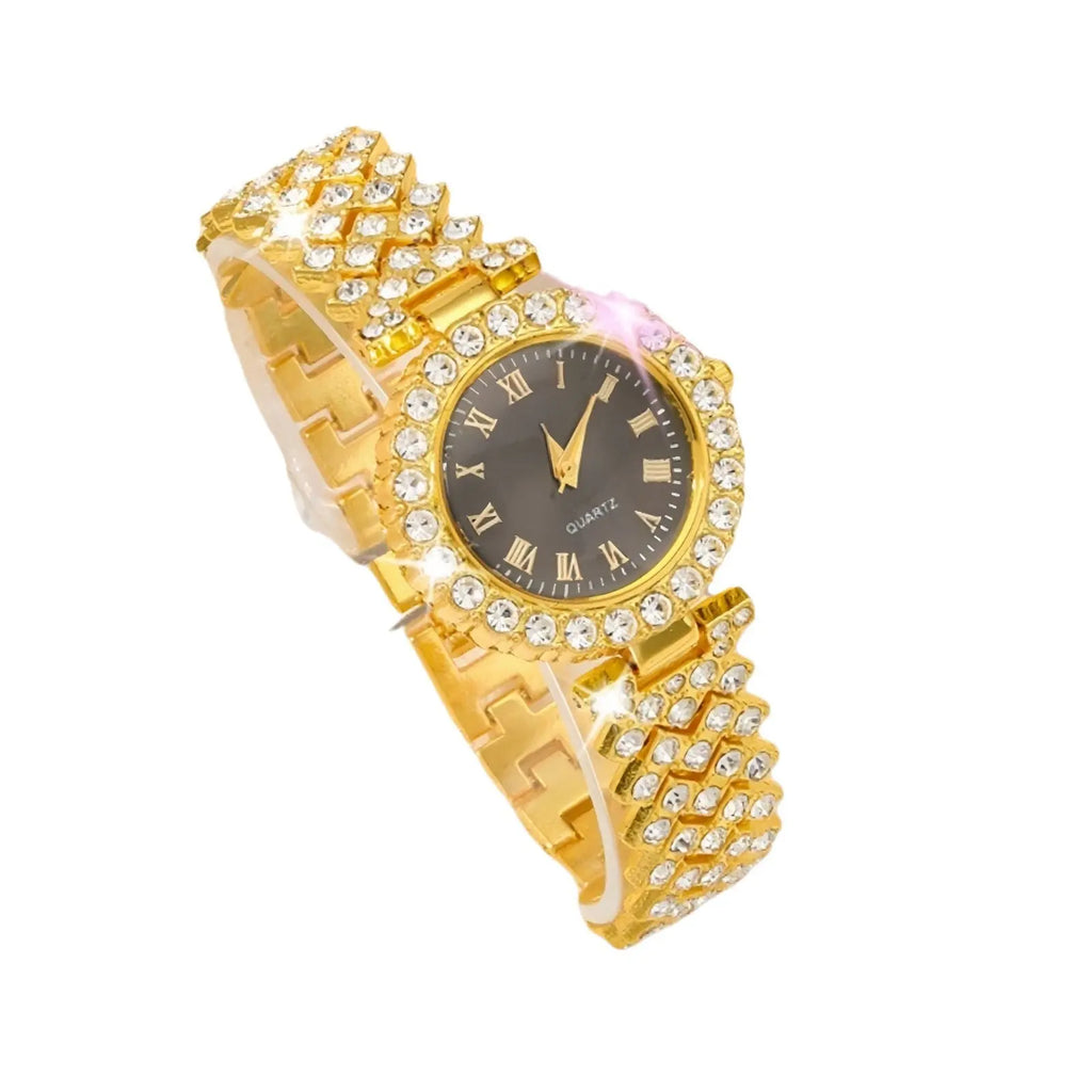 Fashionable Roman-Style Diamond-Encrusted Womens Watch Raven’s Echo Hoodie