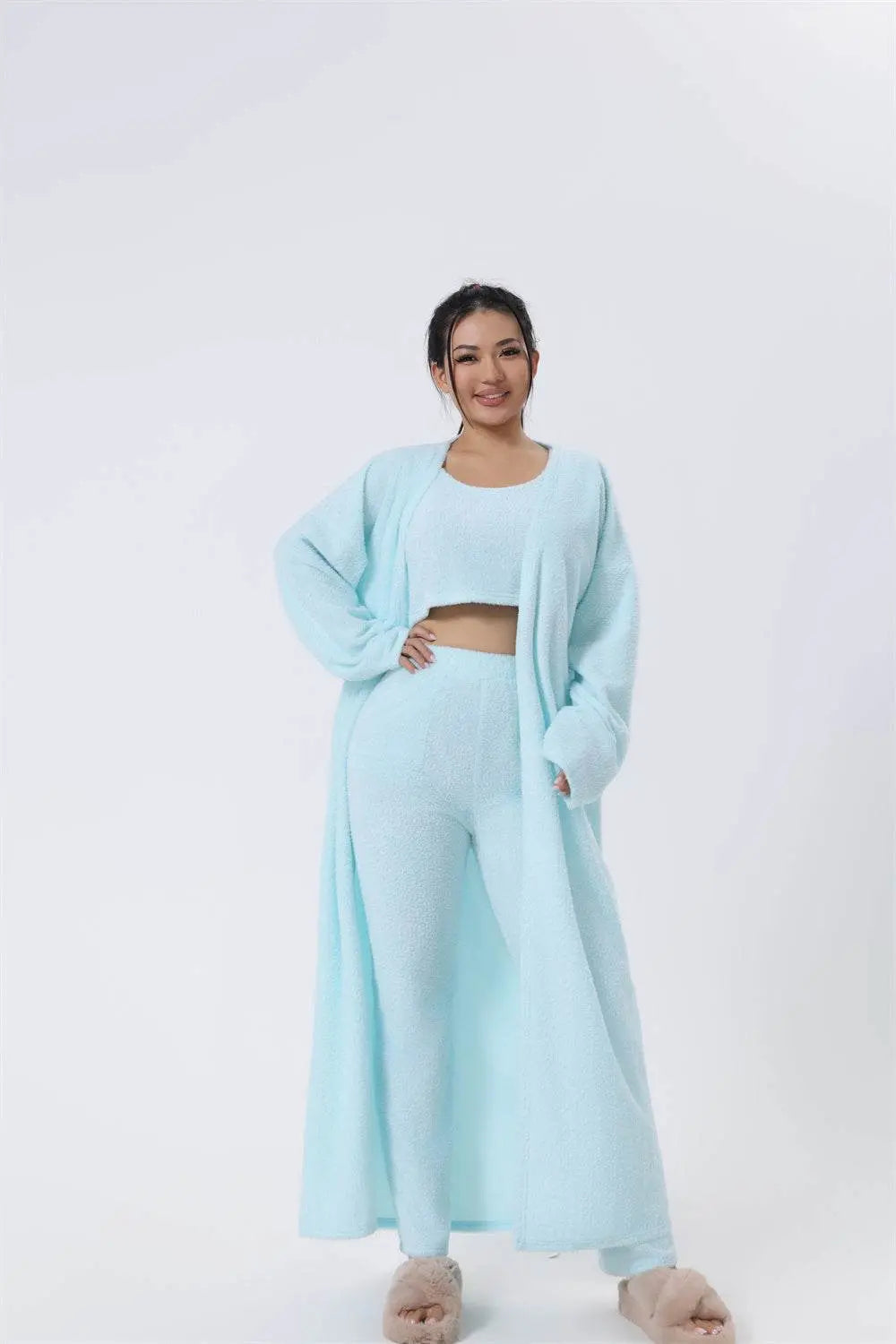 Cozy Pajama Set, 3 Piece Lounge Set, Cute Loungewear, Warm Suit Sets, Matching Set, Lounge Set, 3 Piece Pant Sets, Women Winter Dress Raven’s Echo Hoodie