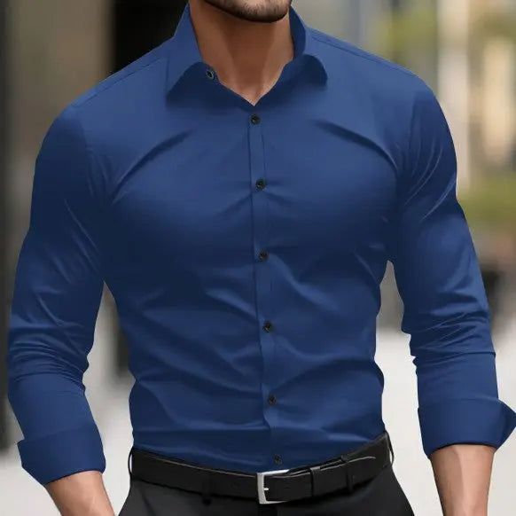 Men's Pigment Business Casual Long Sleeve Shirt Raven’s Echo Hoodie