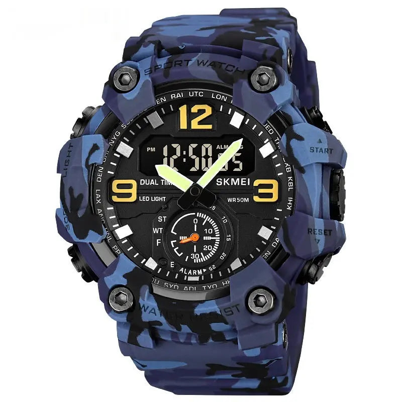 Multifunctional Dual-Movement Sports Electronic Watch For Men Raven’s Echo Hoodie