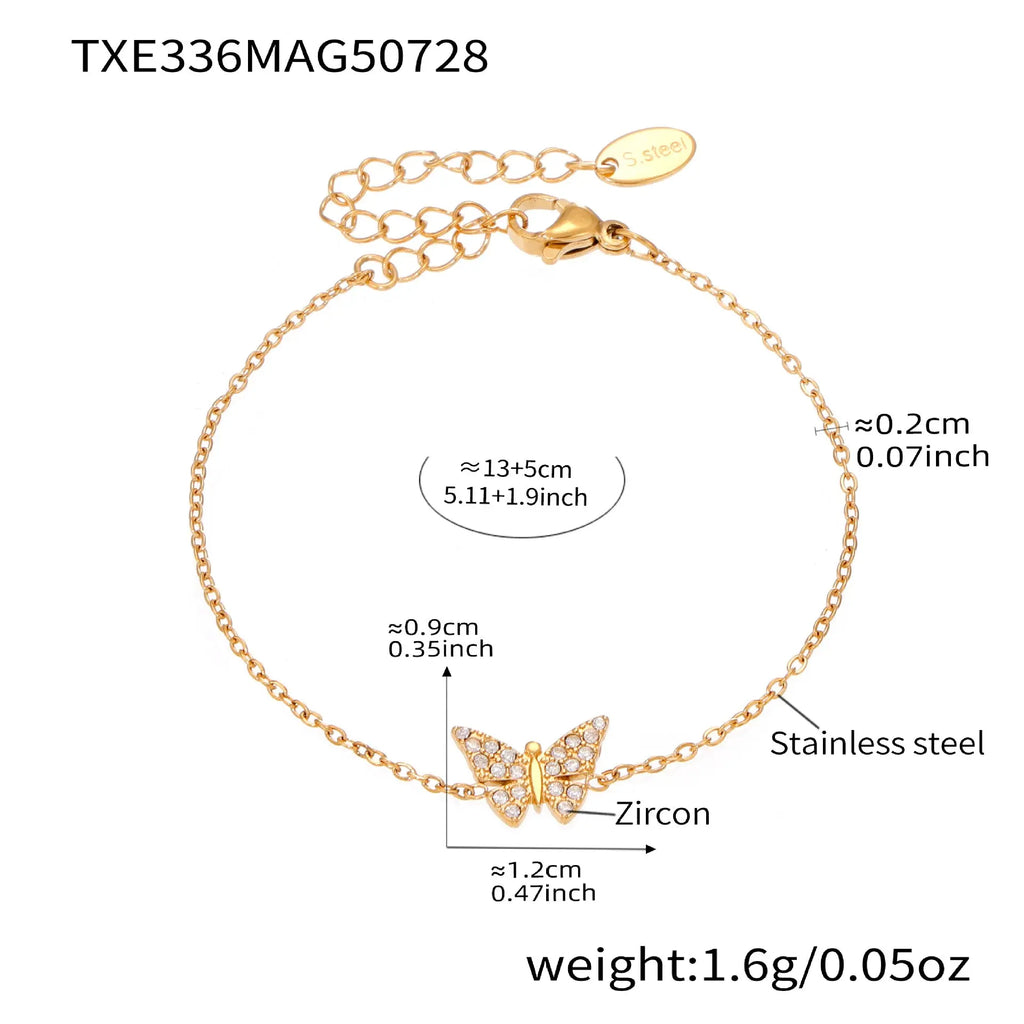 Full-diamond Butterfly Clavicle Necklace And Bracelet Raven’s Echo Hoodie