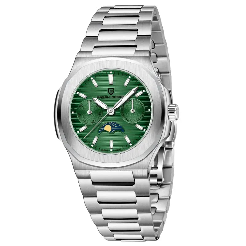 Multi-functional Water-resistant Luminous Sporty Moon Phase Watch With A Chronograph Raven’s Echo Hoodie