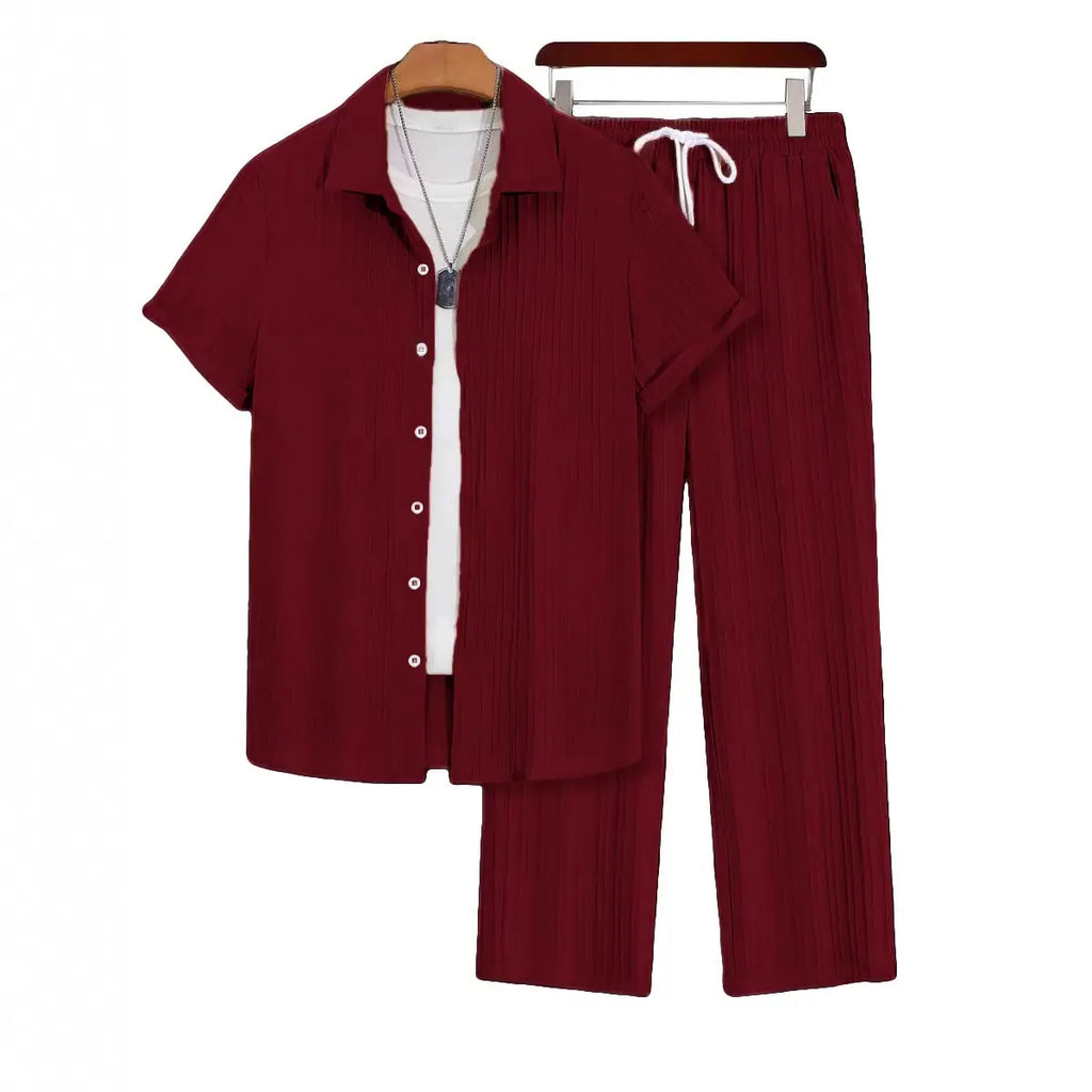 Mens Plus-Size Casual Loose Short-Sleeve Shirt And Pants Set Raven’s Echo Hoodie