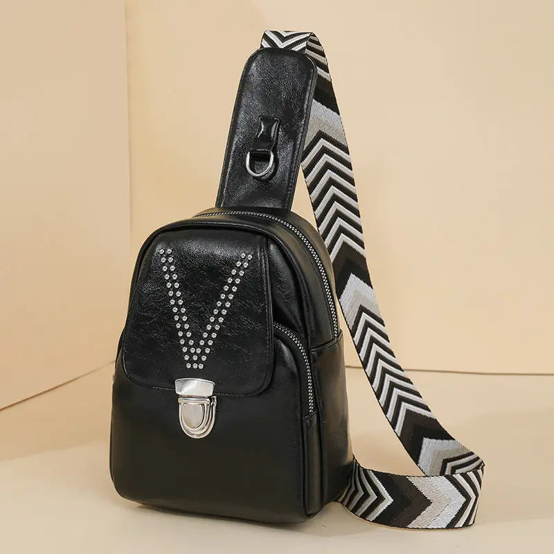 Womens Soft Leather Casual All-Match ShoulderCrossbody Bag Raven’s Echo Hoodie