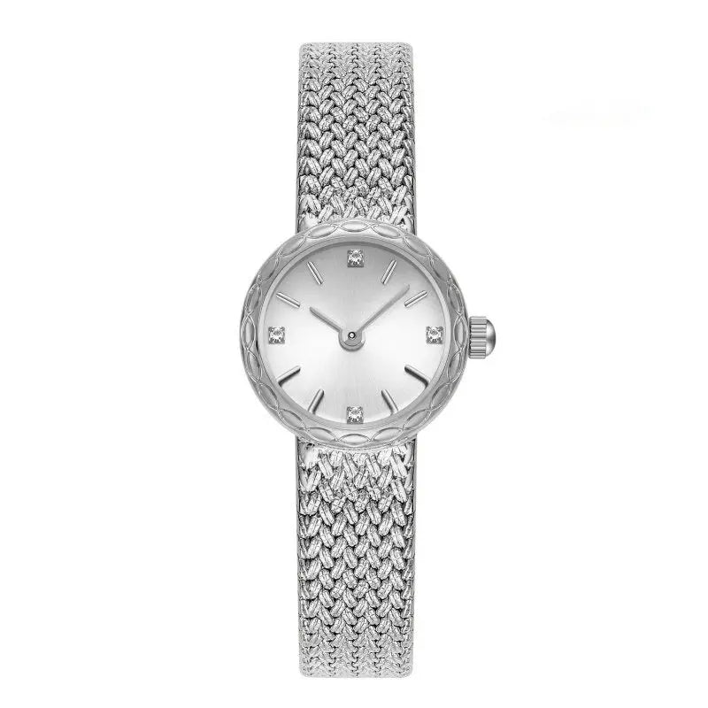 Retro Copper Mesh Womens Versatile Vintage-style Mini Gold Watch Raven’s Echo Hoodie