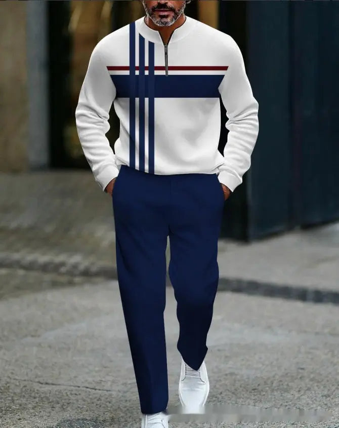 Casual Fashion Men's Long-Sleeve Pants Set Raven’s Echo Hoodie