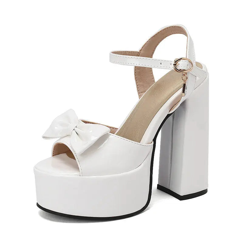 Womens Chunky-heel Ultra-high-heeled Peep-toe Sandals Raven’s Echo Hoodie