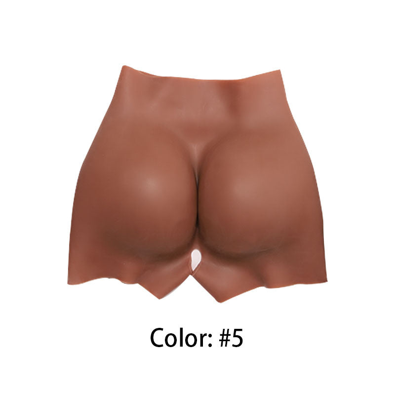 Gathered Butt-Lifting Crotch-Opening Pure Silicone Fake Buttocks Pants