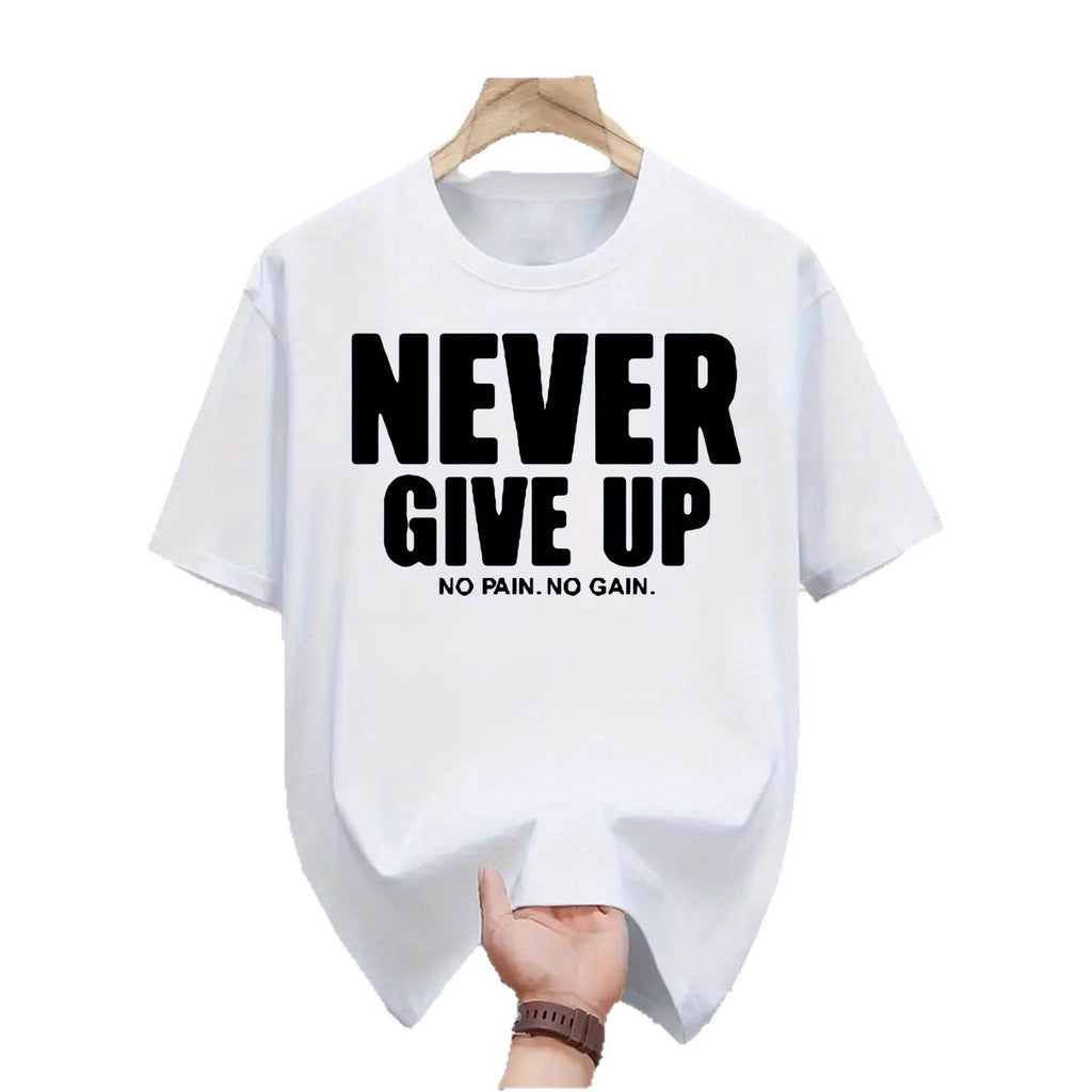 Casual Letter-print Crew-neck Versatile Short-sleeve Top