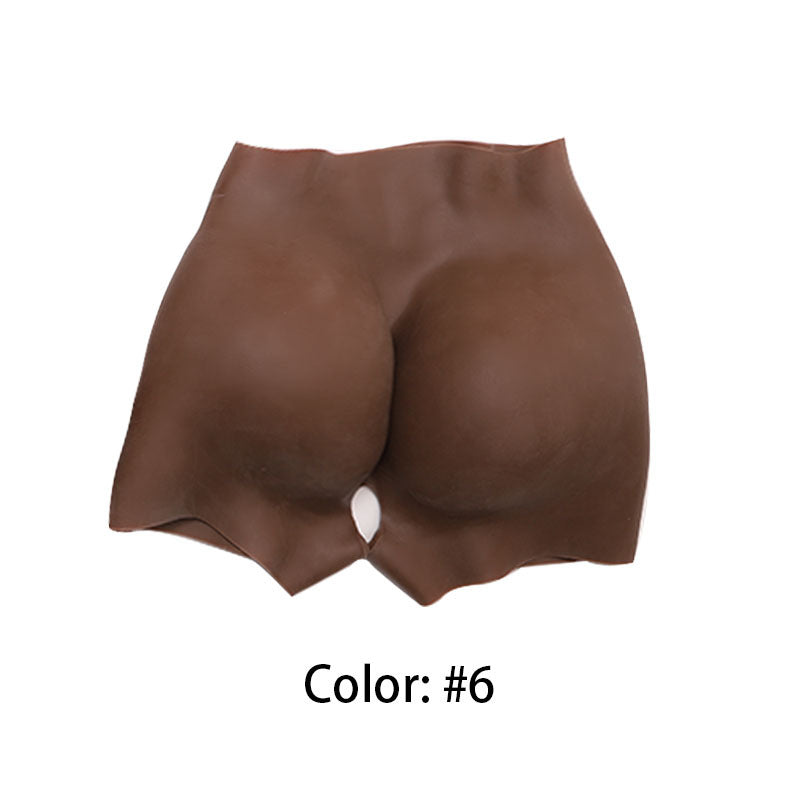 Gathered Butt-Lifting Crotch-Opening Pure Silicone Fake Buttocks Pants