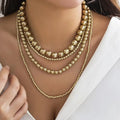 Exaggerated Cyber-style Multi-layered Bead Stackable Necklace Raven’s Echo Hoodie