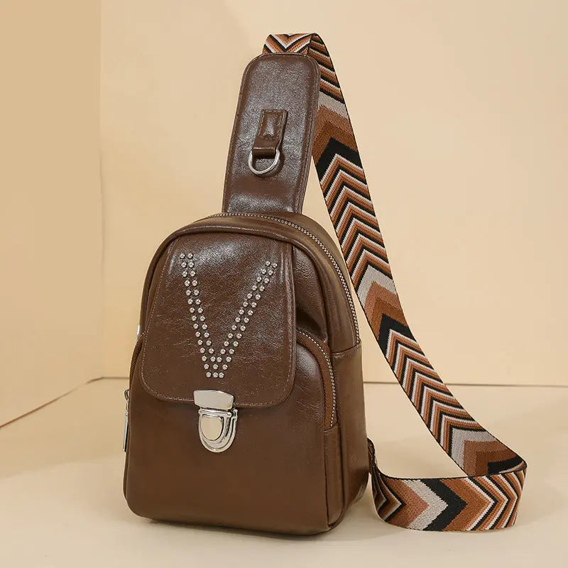 Womens Soft Leather Casual All-Match ShoulderCrossbody Bag Raven’s Echo Hoodie