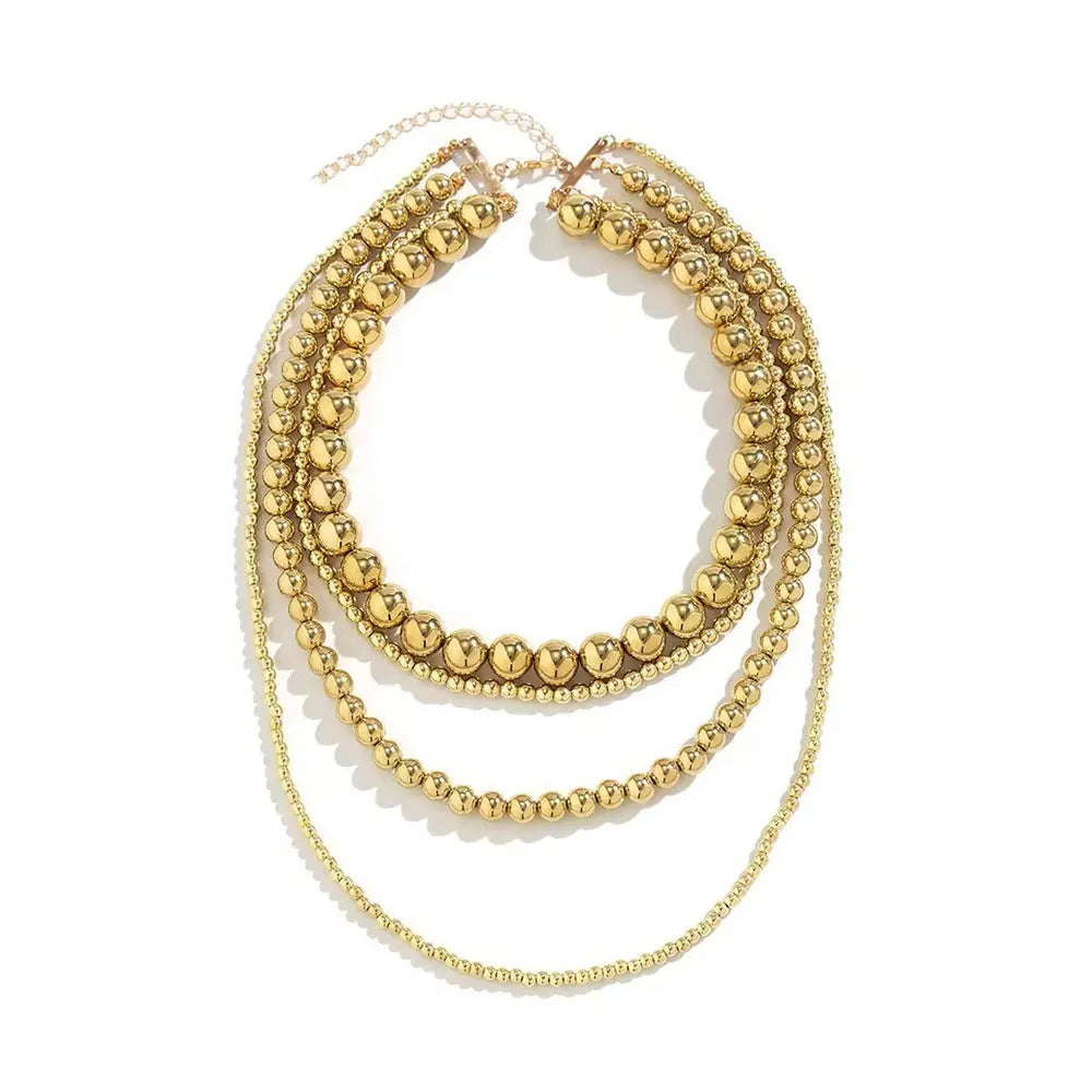 Exaggerated Cyber-style Multi-layered Bead Stackable Necklace Raven’s Echo Hoodie