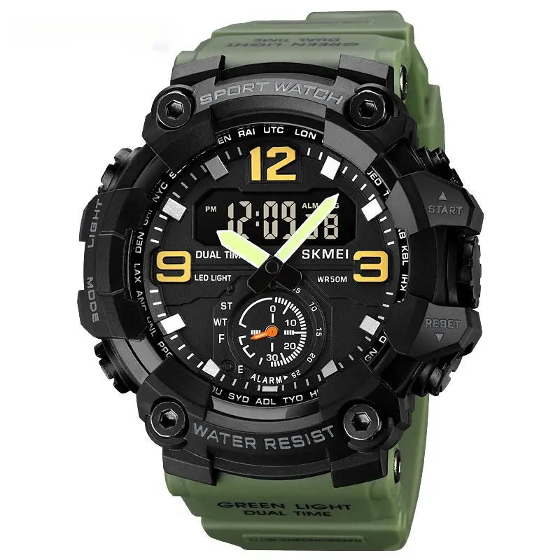 Multifunctional Dual-Movement Sports Electronic Watch For Men Raven’s Echo Hoodie