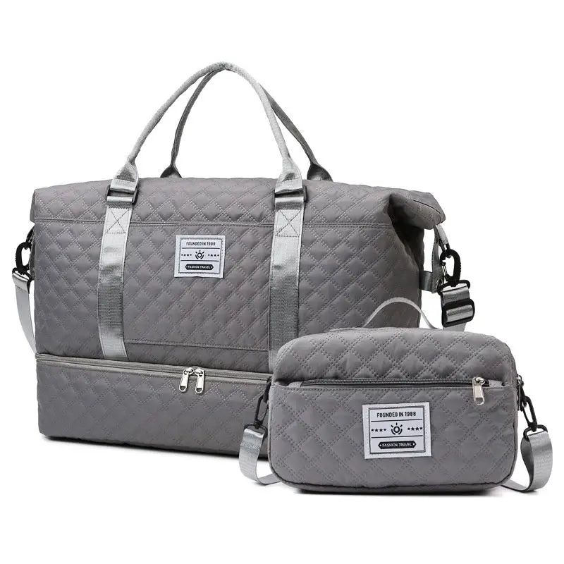 Large-Capacity Quilted Embroidered Thread Handle Crossbody Storage Travel Bag Raven’s Echo Hoodie