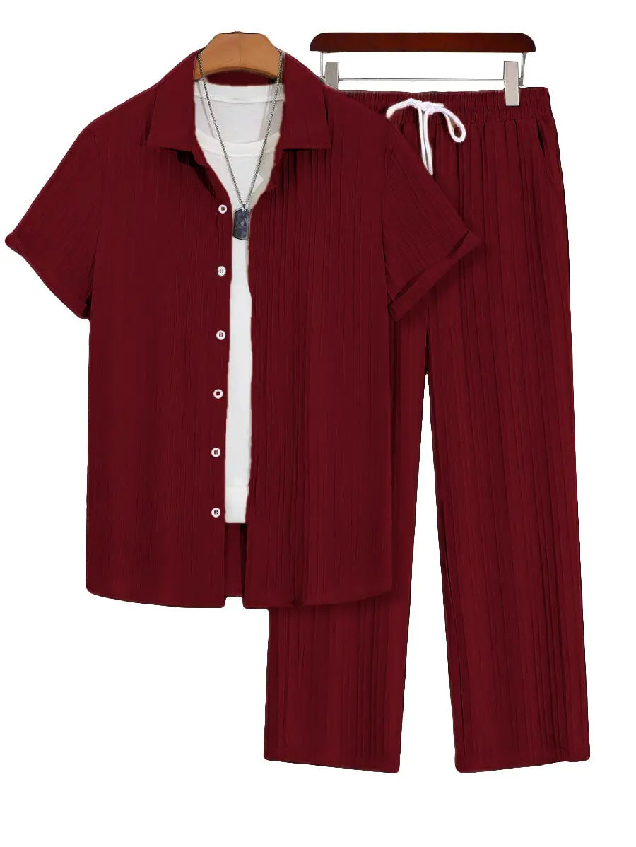 Mens Plus-Size Casual Loose Short-Sleeve Shirt And Pants Set Raven’s Echo Hoodie