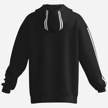 Load image into Gallery viewer, Model wearing breathable PEACE black hoodie in a relaxed casual outfit

