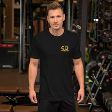 Load image into Gallery viewer, Close-up of a custom Skull Rider T-Shirt with an intricate skull design
