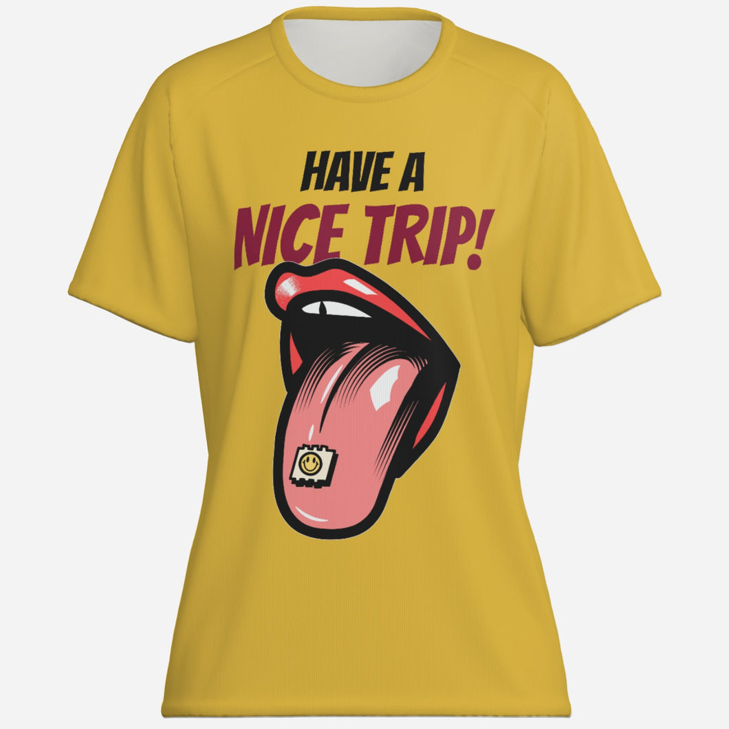 Stylish Polka Dot Yellow Tee – Comfortable Summer Shirt for Women
